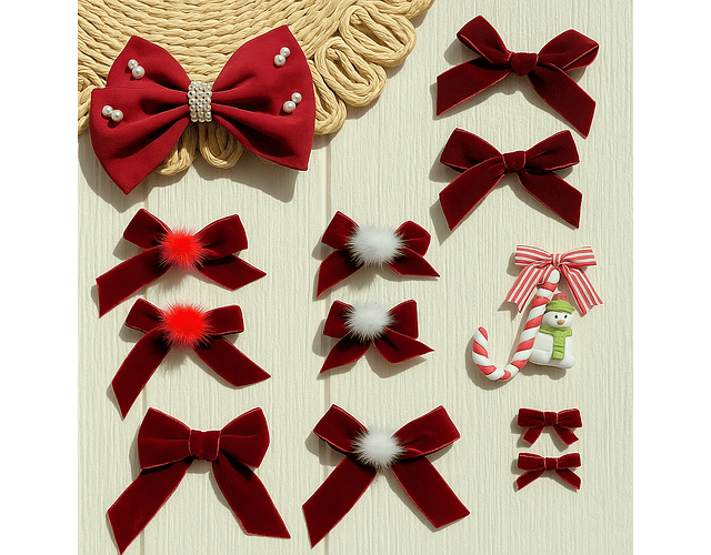 Pinches terciopelo par navideño 