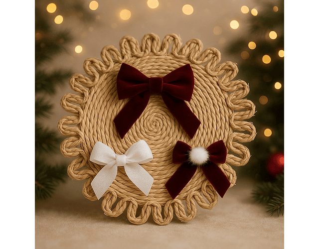 Pinches terciopelo unidad  navideño