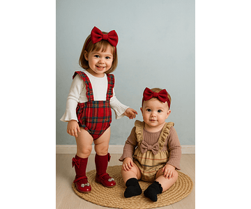 Enterito escocés beige y rojo 