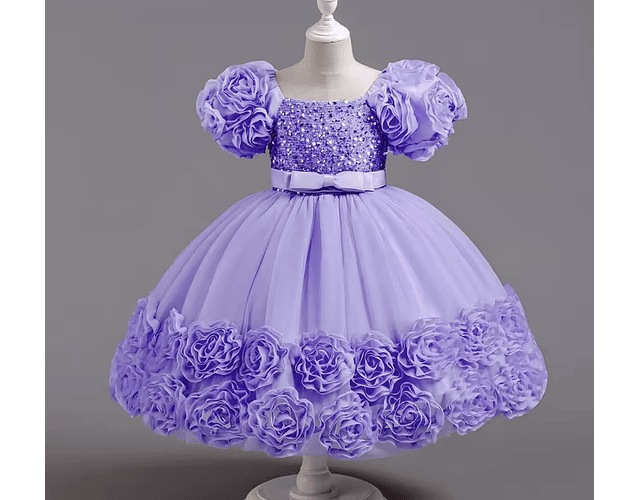 Vestido gala lujo Laura lila 