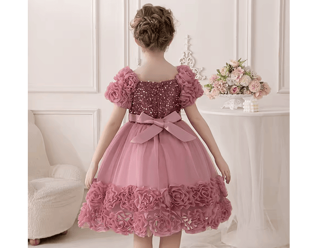 Vestido gala lujo Laura palo de rosa 