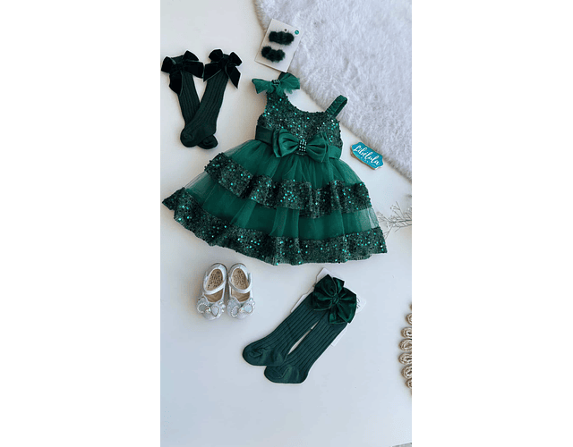 Vestido lujo Lucia verde 