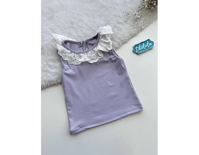 Poleras algodón encajes 