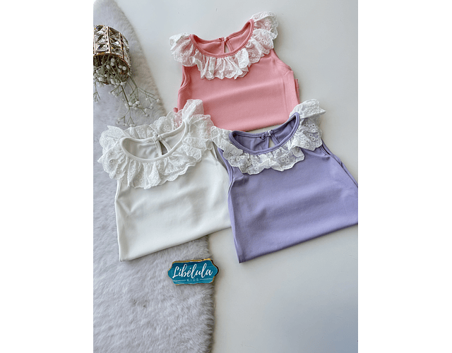 Poleras algodón encajes 