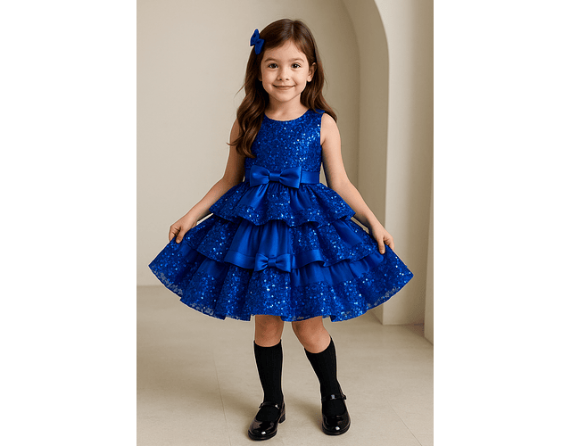 Vestido lujo Lucia azul 