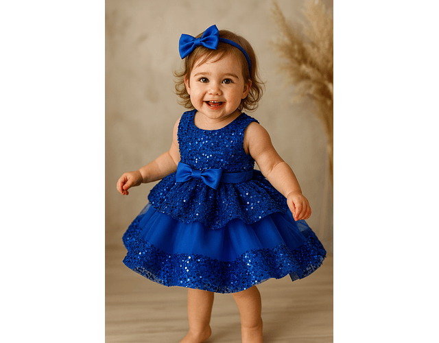 Vestido lujo Lucia azul 