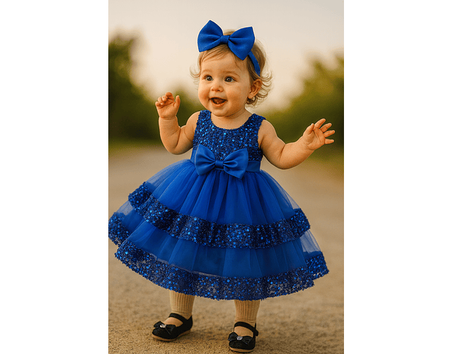 Vestido lujo Lucia azul 