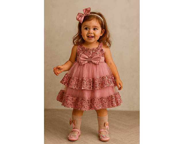 Vestido lujo Lucia palo de rosa 