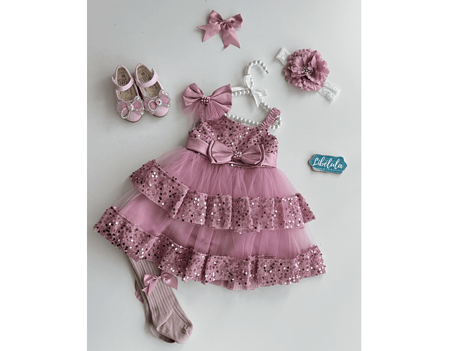 Vestido lujo Lucia palo de rosa 
