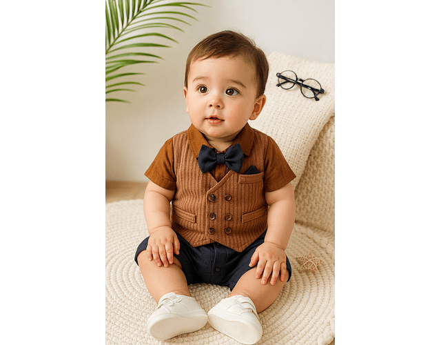 Enterito niño café chaleco 