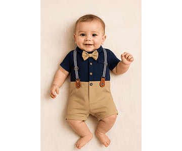 Enterito niño azul y nude 