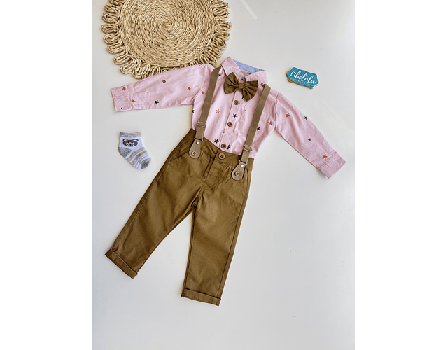 Conjunto niño camisa pantalón y suspensores 