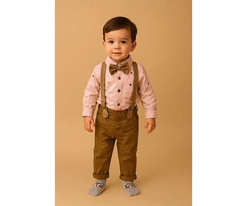 Conjunto niño camisa pantalón y suspensores 