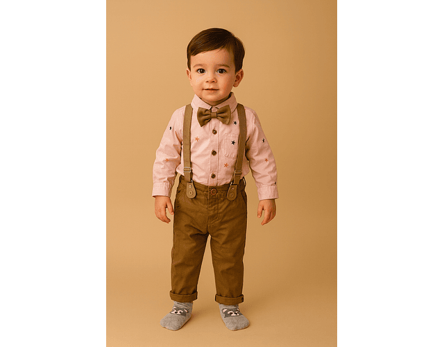 Conjunto niño camisa pantalón y suspensores 