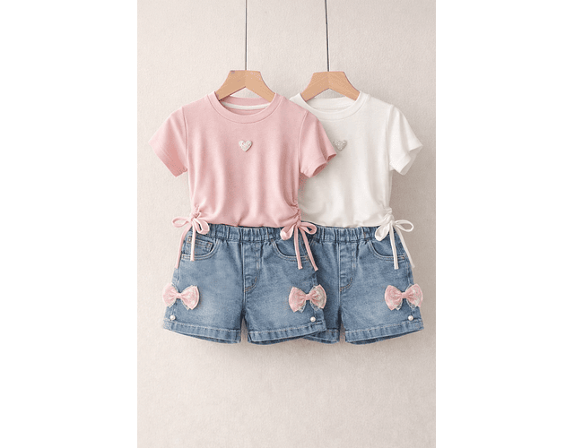 Poleras algodón corazón 