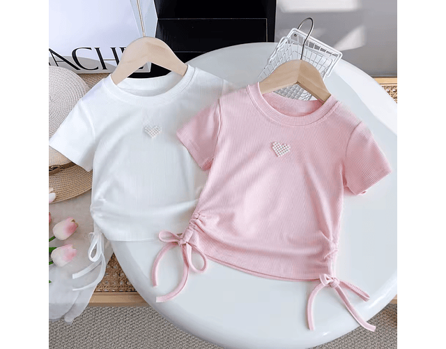 Poleras algodón corazón 