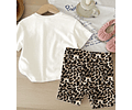 Set algodón pima short + polera animal print 