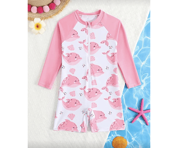 Traje de baño manga larga ballenita 