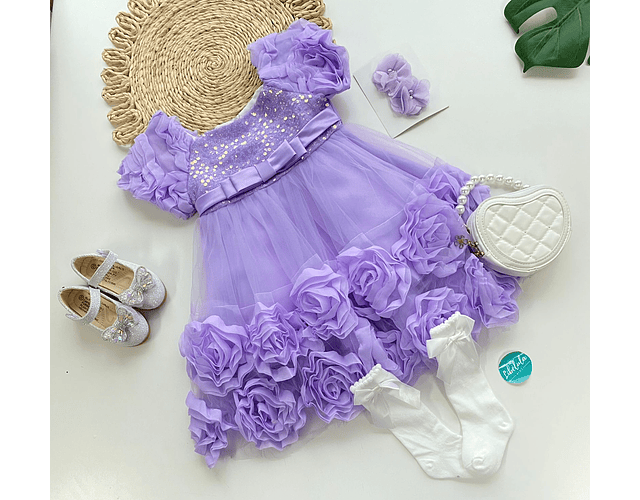 Vestido gala lujo Laura lila 