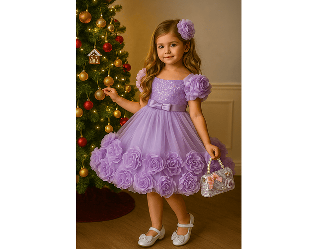 Vestido gala lujo Laura lila 