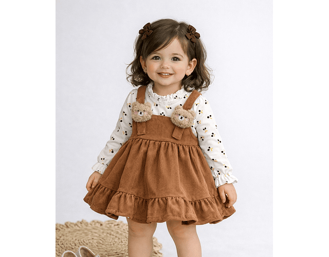 Conjunto vestido Cotele boho terracota 