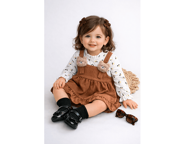 Conjunto vestido Cotele boho terracota 