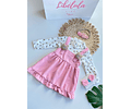 Conjunto vestido Cotele boho rosado