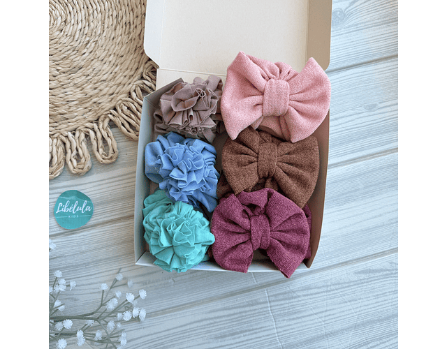 Box mix turbantes lazo y flor 