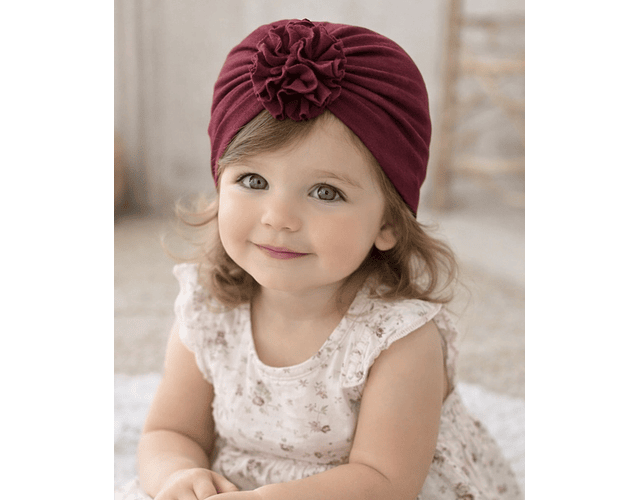 Turbante burdeo  algodón