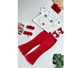 Conjunto algodón pantalón + polera cerezas 