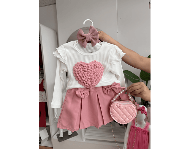 Conjunto corazón palo de rosa 