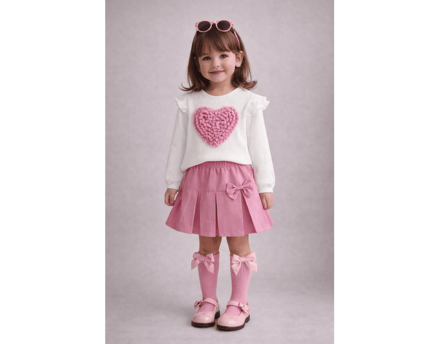 Conjunto corazón palo de rosa 