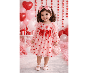 Vestido corazones  san Valentín coquette 