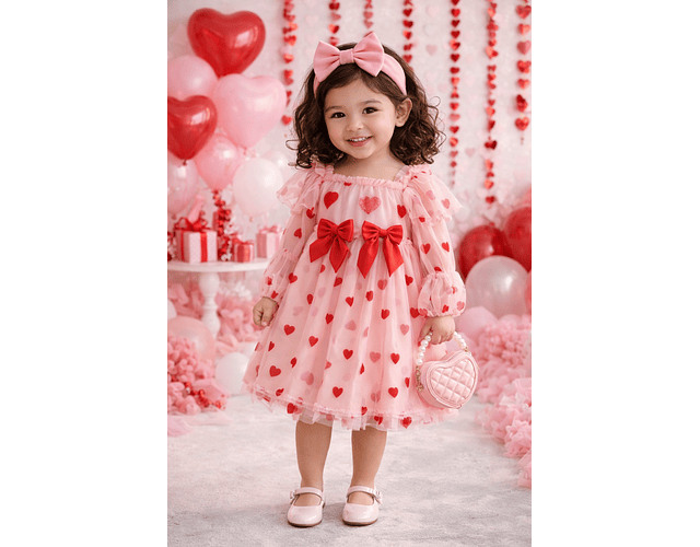 Vestido corazones  san Valentín coquette 