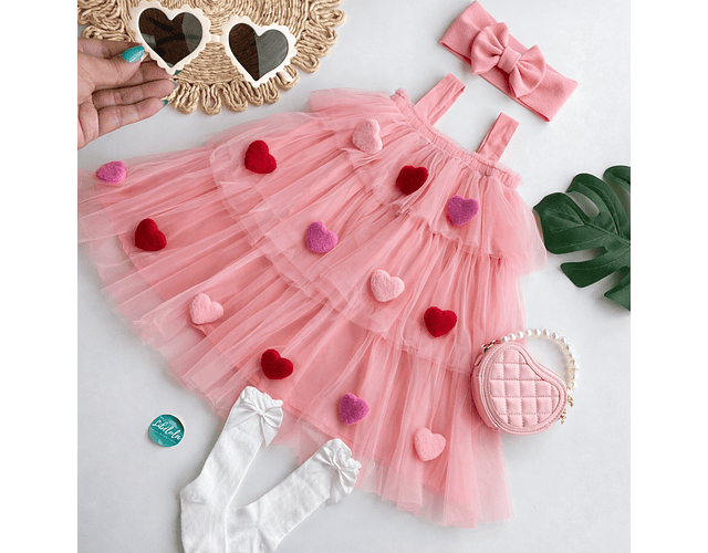 Vestidos Rosie corazones rosa 