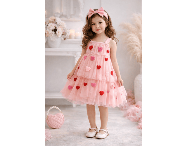 Vestidos Rosie corazones rosa 