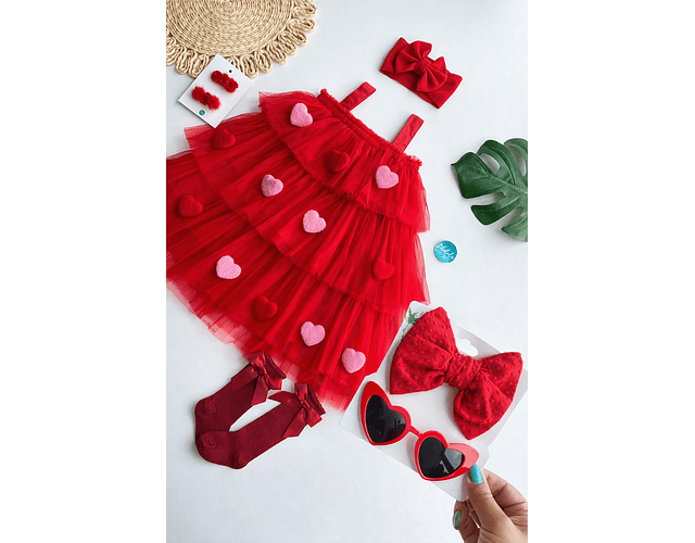 Vestidos Rosie corazones rojo 