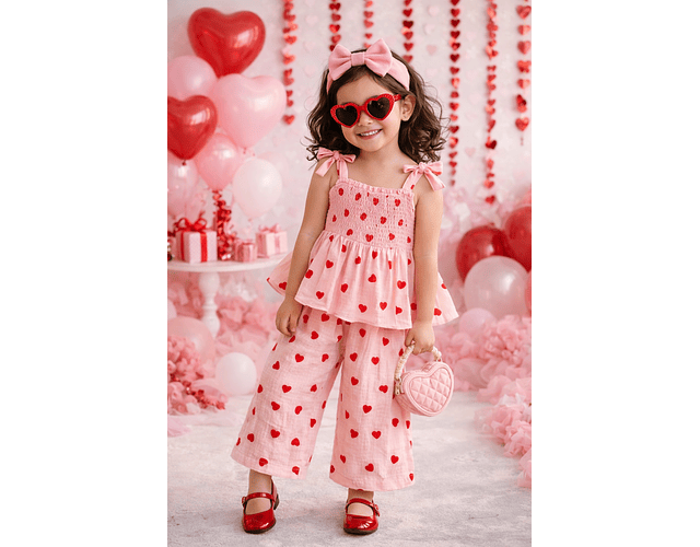 Set pantalón + blusa san Valentín 