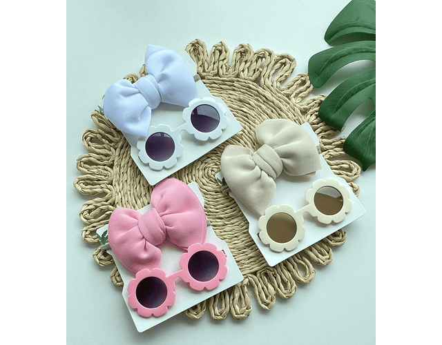 Set lentes flor  + diadema  