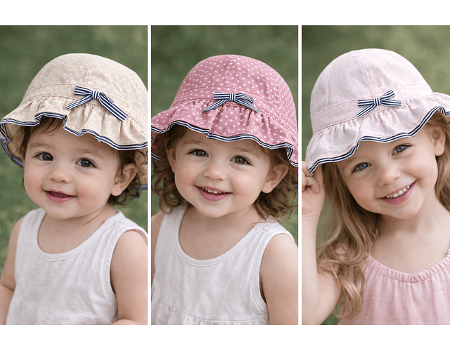 Sombreros niña pompom