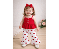 Set corazón  pantalón + blusa + cintillo 