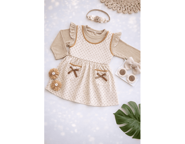 Vestido lunares Cotele vintage 