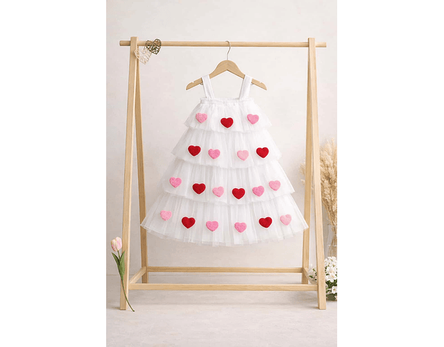 Vestidos Rosie corazones blanco 