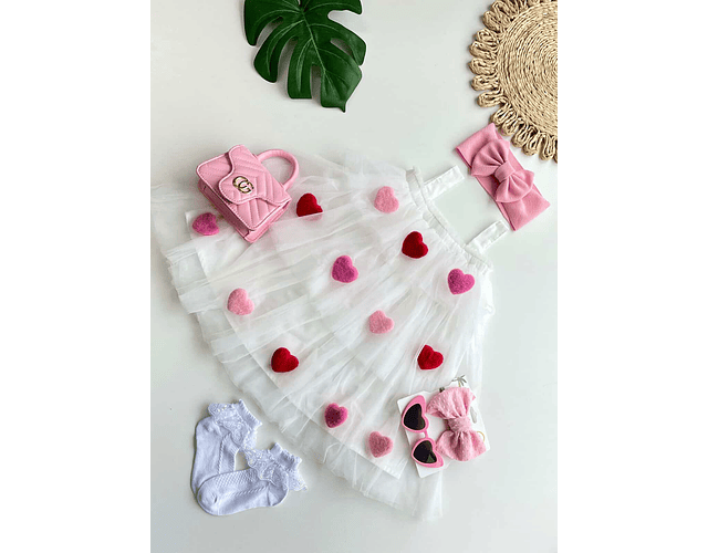 Vestidos Rosie corazones blanco 