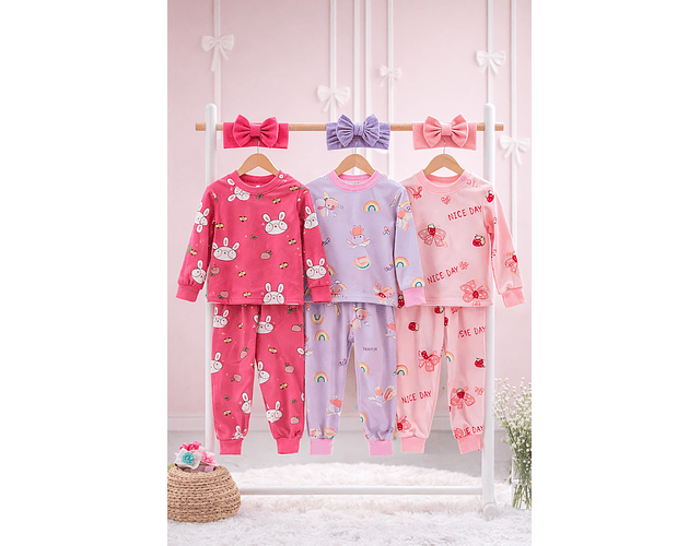 Pijamas niña térmicas micropolar 1 a 8 años 