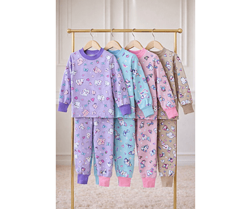 Pijamas niña térmicas micropolar 1 a 8 años 