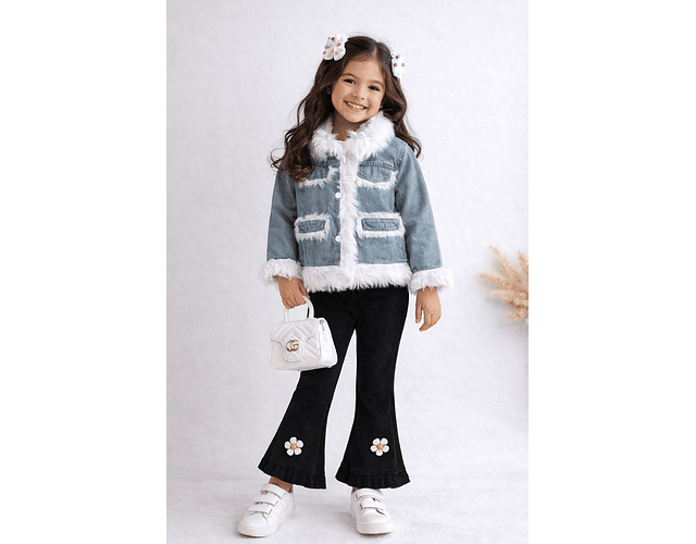 Chaqueta Demin niña chiporro blanco