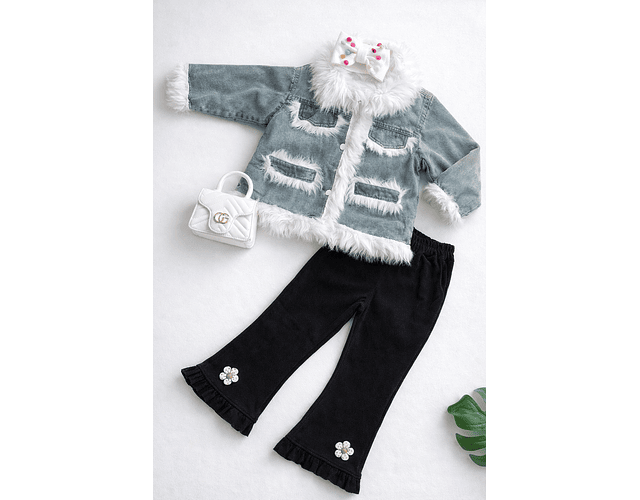 Chaqueta Demin niña chiporro blanco