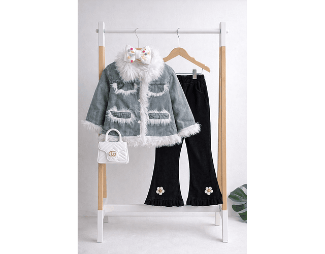 Chaqueta Demin niña chiporro blanco