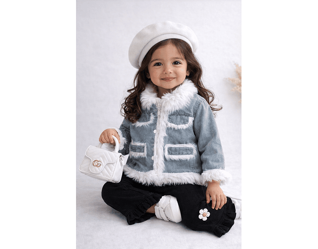 Chaqueta Demin niña chiporro blanco